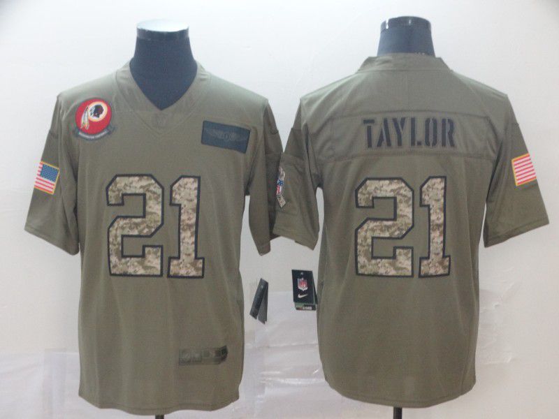 Men Washington Red Skins #21 Taylor Nike 2019 Olive Camo Salute to Service Limited NFL Jerseys->buffalo bills->NFL Jersey